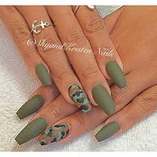 Why fall's olive manicure is chicer than black. Olive Green Coffin Nails New Expression Nails
