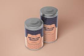 Download Glossy Round Tin Can Box Mockup Set Creative Photoshop Templates Creative Market