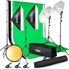 Esddi Lighting Kit Adjustable Max Size 2 6mx3m Background Support System 3 Color Backdrop Fabric Photo Studio Softbox Set Umbrella Lights Softbox Soft Lighting