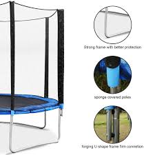 14-Foot Outdoor Trampoline For Children, Kids Trampoline With Safety  Enclosure Net, 72 Springs, Steel Tube, Circular Trampolines For Kids,  Family Jumping Trampoline For Backyard Outdoor, Q8430 - Walmart.Com