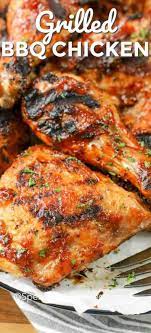 This Barbecue Chicken Recipe With Only 4 Ingredients Is Easy To Make And Toss On My Charc Grilled Bbq Chicken Barbecue Chicken Recipe Grilled Chicken Recipes