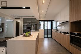 All of these additional pieces are all cleverly flushed to the sides, making the space look even bigger. Hdb Bto 5 Room Tampines Greenridges Space Atelier Interior Design Company Interior Design Kitchen Interior Design Singapore House Design Kitchen