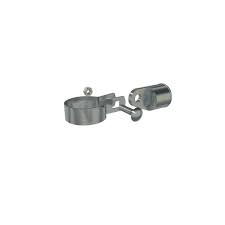 A chain link fence is a type of woven fence usually made from galvanized steel wire. Peak Products Chain Link Fencing Rail End Assembly Kit In Galvanized Aluminum Main Post B The Home Depot Canada