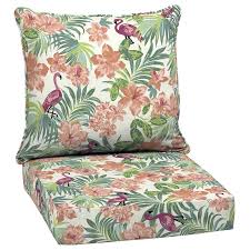 Arden Selections 2 Piece Cream Coral Deep Seat Patio Chair Cushion Lowes Com In 2020 Outdoor Deep Seat Cushions Deep Seat Cushions Outdoor Seat Cushions