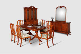 However, the linen dining chairs add a crisp, clean vibe and their shapes add a contemporary flair. Charlotte Classic Dining Furniture Jepara Wooden Furniture Classic Furniture
