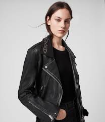 Allsaints Us Womens Luna Studded Leather Biker Jacket Black In 2020 Leather Jackets Women Leather Jacket Hoodie Leather Jacket