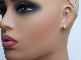 18K Gold Womens 2ct Diamond Screw On Stud Earrings 18 Karat 2 ct Silver  Studs