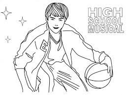 Free printable coloring pages high school musical coloring pages. High School Musical Troy Playing Basketball Coloring Page Coloring Sky High School Musical High School Music High School