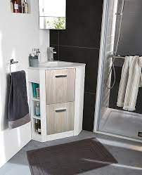 Vous pouvez ainsi aménager vos wc avec praticité et élégance. Meuble Sous Vasque En Angle Cooke Lewis Waneta Aspect Bois 46 Cm Plan Vasque En Ceramique Castorama