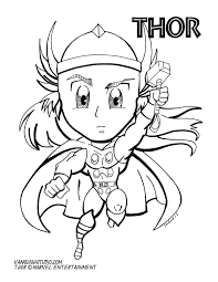 Chibi Thor Avengers Coloring Pages Superhero Coloring Pages Superhero Coloring