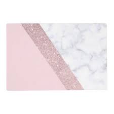 Elegant Girly Rose Gold Glitter White Marble Pink Placemat Zazzle Com Rose Gold Glitter Pink Marble Rose Gold Decor