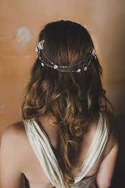Bridal Hair Chains Bohemian Headpiece Boho Bride Floral Hair Combs Silver Hairpiece Chain Head Wrap Jeweled Hair Comb 245 Floral Hair Combs Bridal Hair Chain Bohemian Headpiece