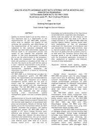 Sk tim audit mutu internal sekolah. Pdf Analisa Atas Pelaksanaan Audit Mutu Internal Untuk Mengevaluasi Efektifitas Penerapan Sistem Manajemen Mutu Iso 9001 2000 Studi Kasus Pada Pt Murni Cahaya Pratama