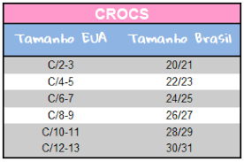 Digite o número de eua e canadá, para homens que deseja converter na caixa de texto, para ver os resultados na tabela. Tenis E Sapatos De Bebe Tamanho Eua X Tamanho Brasil Tamanhos Eua Tamanhos Crocs Para Bebe