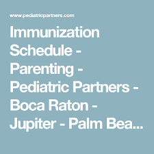 Immunization Schedule Parenting Pediatric Partners