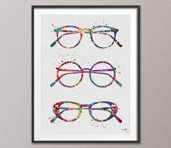 Eyeglasses Watercolor Print Optometrist Gift Optician Poster Etsy Watercolor Print Medical Art Optometry
