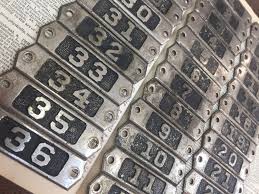 Antique Numbered Locker Number Plate Set 1 41 Post Office