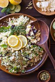Stir all but 1 tablespoon of the lemon oil into the couscous and season. White Bean Couscous Salad With Lemon And Dill Lovely Little Kitchen