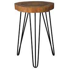 This appreciated type of table can go numerous to give it metal elegance and touch we have reclaimed the discarded steel from home to design these stunning hairpin legs. Ashley Signature Design Eversboro 1332208 Solid Wood Accent Table With Hairpin Legs Dunk Bright Furniture End Tables