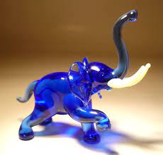 Blown Glass Elephant Figurine