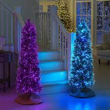 The Ultra Slim 5 Northern Lights Tree Hammacher Schlemmer Fiber Optic Christmas Tree Northern Lights Decorations Slim Christmas Tree
