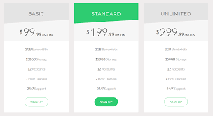 On mobile the header row is fixed to the left, and the content is scrollable horizontally. 11 Bootstrap Pricing Table Examples