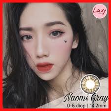 Giảm giá Lens naomi gray 0-6 độ luxy lens nhập khẩu hàn quốc, cam kết chất  lượng
