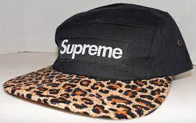 Supreme Leopard Print Bill 5 Panel Black Strapback Hat Cap Made In Usa By Vintagestockjax On Etsy Hats For Sale Black Panels Strapback Hats