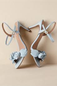 Blue Bloomed Heels From Bhldn Blue Wedding Shoes Wedding Shoes Ivory Wedding Shoes