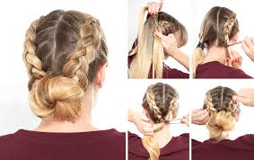 Separate your hair into three even sections. How To Do A Double Dutch Braided Bun Blow Ltd