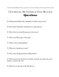Please, try to prove me wrong i dare you. Unauthorized Percy Jackson The Olympians Trivia Puzzle Book Tpt