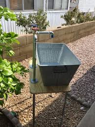 Industrial Galvanized Laundry Sink And Faucet Etsy Garden Sink Laundry Sink Outside Sink