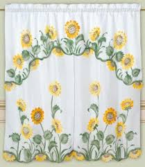 Dreamhome Ariana S Sunflowers Kitchen Curtain White By Dreamhome 12 99 Sunflower Kitchen Kitchen Curtains Sunflower Kitchen Decor