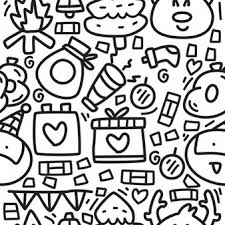 Download Premium Vector Christmas Doodle Cartoon Design Patterns SVG Cut Files