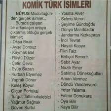 Komik Turk Isimleri Komik Komik Seyler Komik Alintilar