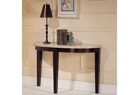I have 24 inch tall sofa the height of the arm rest, the only light/end table that i like comes in at 27 or 28 inches. Acme Furniture Britney Transitional Demilune Sofa Table With White Marble Top A1 Furniture Mattress Sofa Tables Consoles