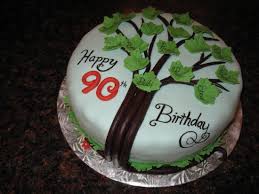 Birthday Cake For Grandma And Granddaughter Happy 90th Birthday A Family Tree Cake 90th Birthday Cakes Family Tree Cakes 80th Birthday Cake For Men