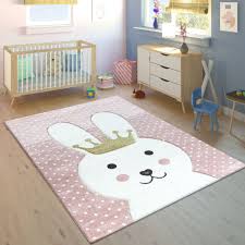 Teppich stern baumwolle hellgrau babyzimmer grau junge star. Kinder Teppich Hase Mit Krone Teppichcenter24