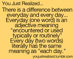 The Difference Between Everyday And Every Day This Is One Of My Biggest Pet Peeves You Just Realized Relatable Post I Love To Laugh