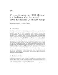 56 Preconditioning the FETI Method for Problems with Intra- and  Inter-Subdomain Coefficient Jumps Daniel Rixen and Charbel Farha