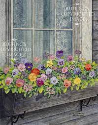 Window Box Window Box With Pansies Er9 By Elizabeth Ruffing Floral Window Box Flowers Pansies Window Box
