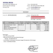 Format Invoice Yang Benar Desain Kartu Nama Perbaikan