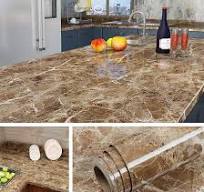 Livelynine Papier contact marbré marron 90 cm x 5 m pour comptoirs  imperméables à décoller et à coller pour comptoir de cuisine, revêtement  adhésif ...