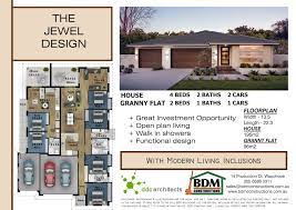 Our granny flats designs are fully contained, contemporary and comfortable, and could help raise both your property's value and your tax depreciation choose one of these options, and be rest assured that your clarendon homes granny flat floor plans will suit the needs and lifestyle of your whole. Jewel House Attached Granny Flat Bdm Constructions