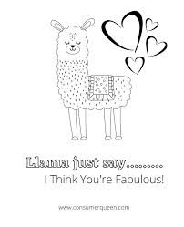 Explore 623989 free printable coloring pages for your kids and adults. Llama Printable Valentines Day Cards Print And Make At Home