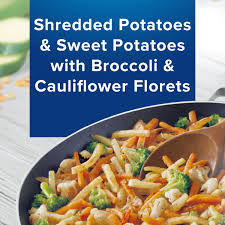 Remove the potatoes and cut them down the center. Birds Eye Shredded Sweet Potatoes With Broccoli Cauliflower 10 Oz Walmart Com Walmart Com