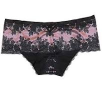 NWT TORRID Cheeky Pantie Underwear Sz 5X-6X Black Light Purple Satin Lace