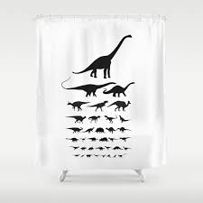 Dinosaur Eye Chart Monochrome Cretaceous And Jurassic Periods Shower Curtain By Lacydermy