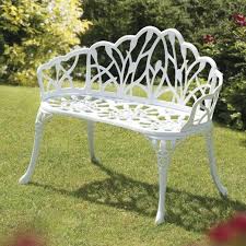 Transcontinental Group Ltd 95cm Perth Cast Iron Bench White Amazon Co Uk Garden Outdoo Metal Garden Benches Outdoor Furniture Bench White Patio Furniture