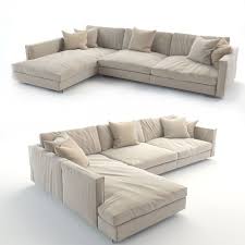 Realistic Sofa 3d Print Model Comfy Sofa Chair White Dining Room Furniture Comfy Couch
